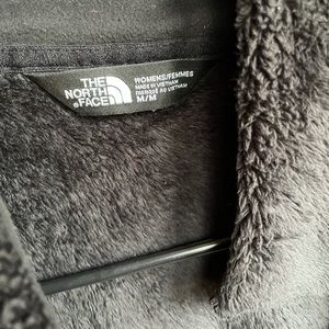 North face black fuzzy medium zip up